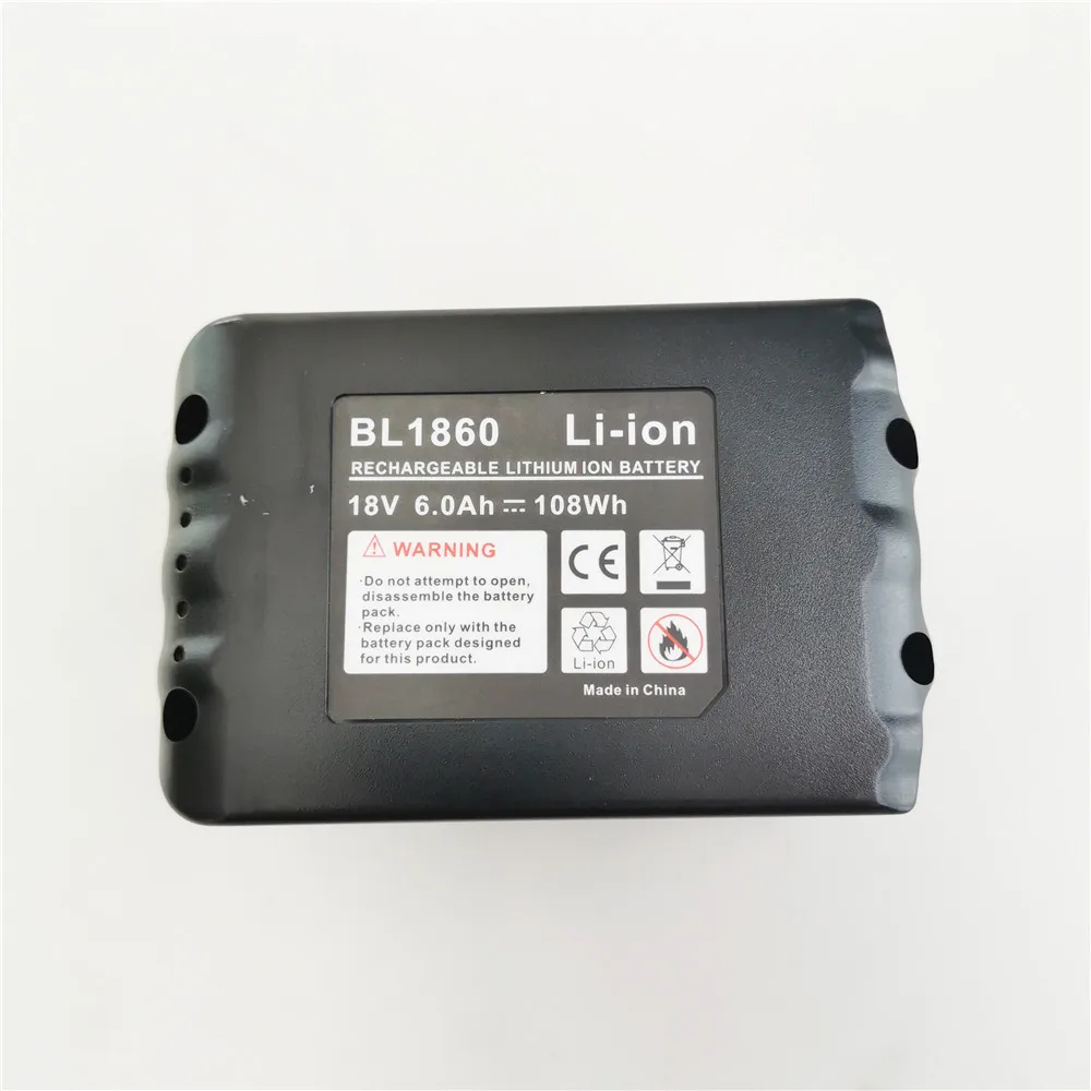 New Portable 18V Rechargeable Battery 6AH 6000mAh Li-Ion Battery Replacement Power Tool Battery for MAKITA BL1860