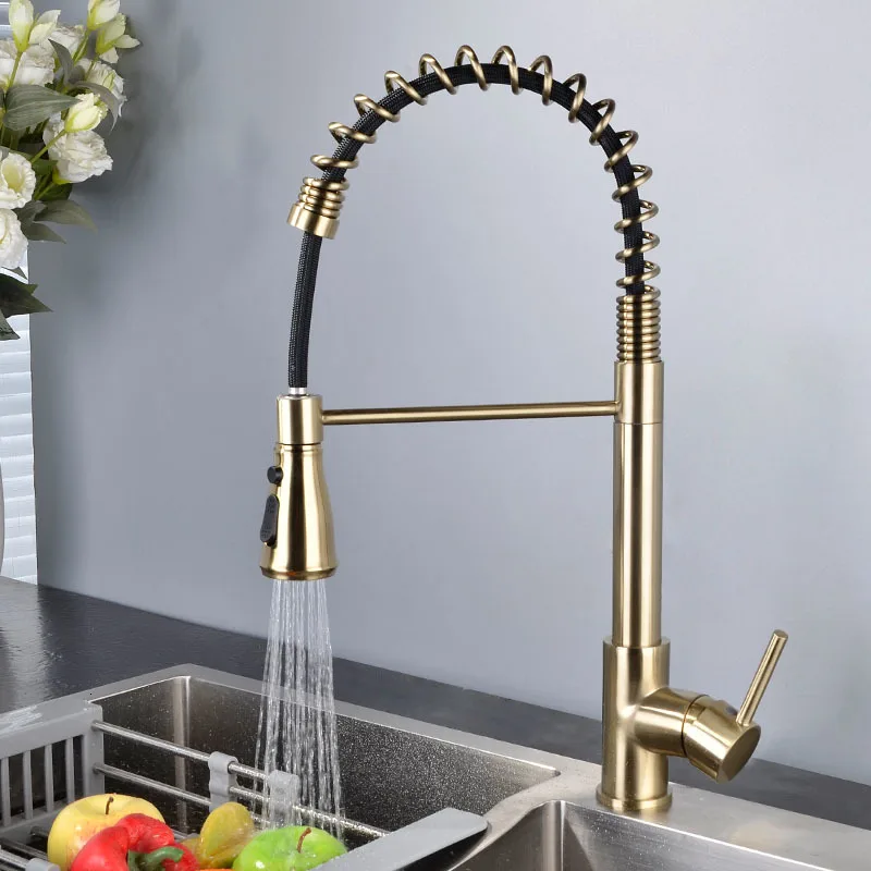 Каждый холодный медный Черствый cocine humo draw black cepillado oro fregadero xiancai телескопические туалеты универсальные весенние грифоны - Цвет: c