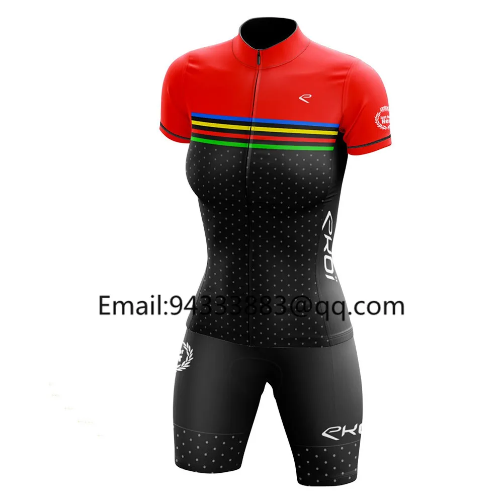2019 ekoi women cycling jersey set summer short sleeve high quality bike tights triathlon suit custom team ropa ciclismo mujer