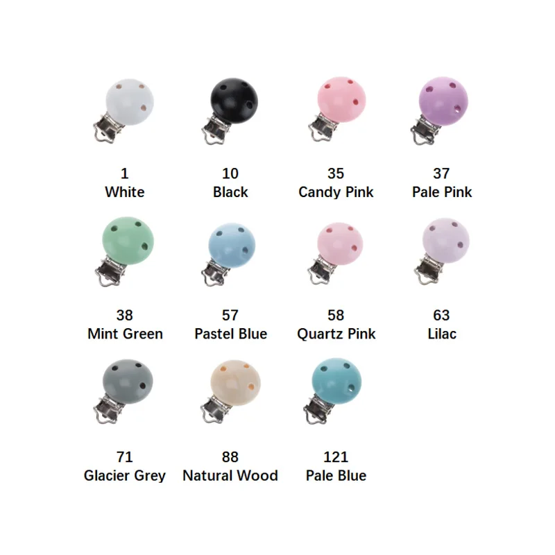 Baby Pacifier Clips Teething Beads Clips 50pcs