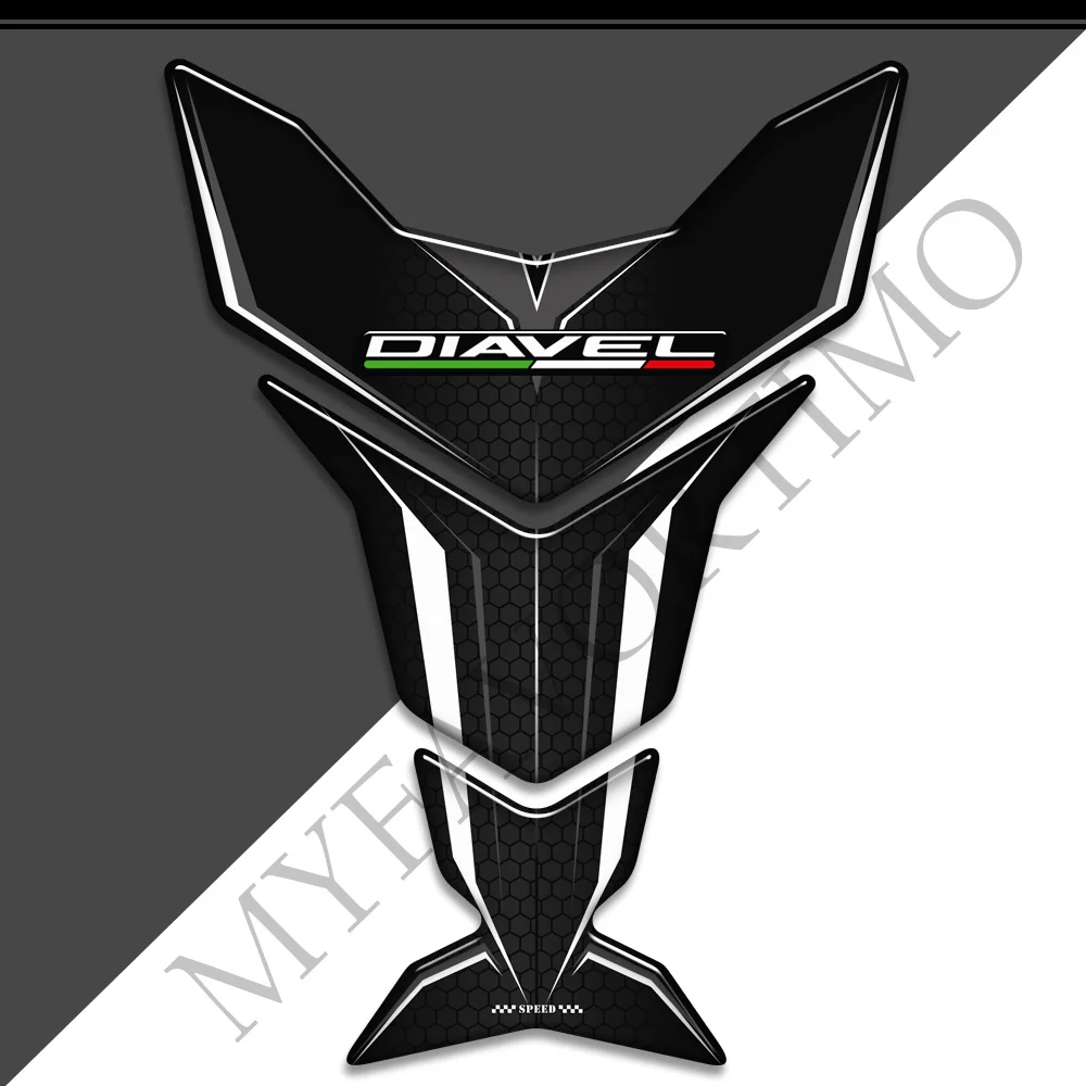 Motorcycle Stickers Tank Pad Knee Kit Gas Fuel Oil Protection Fairing Emblem Logo Fender For Ducati Diavel S 1260S V2 V4