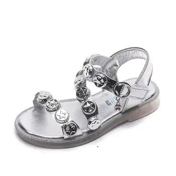 

2020 New Summer Girls Sandals Korean Style Little Princess Soft Bottom Beach Shoes 2-8 yrs Baby Sandals Rome Sandals