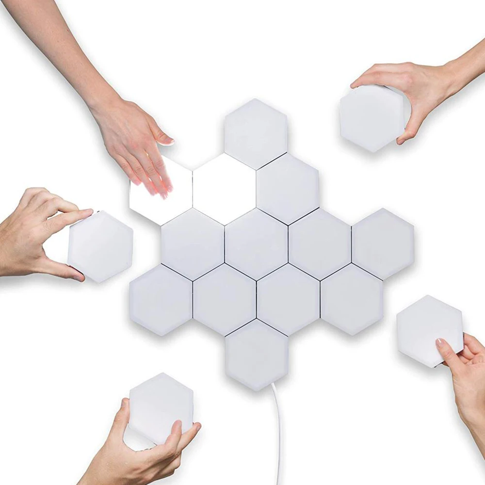 

20pcs/set Quantum Light Touch Sensitive Modular Hexagon Light Wall Lamp Minimalist Custom Novelty Night Lamp Creative Decoration