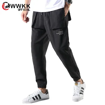 

WWKK Men New Comfortable Loose Drawstring Clothing Elastic Waist Capris Stretchy Joggers Pant Wide Leg Sports Loose Casual Pants