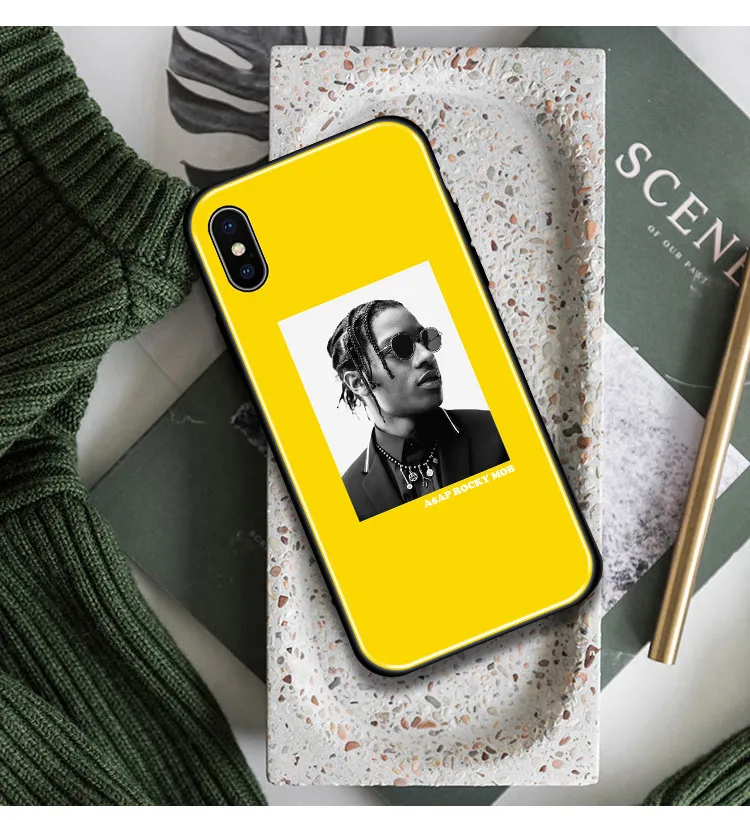 A$ AP Rocky rapper модный Мягкий Силиконовый ТПУ стеклянный чехол для телефона, чехол для Apple iPhone 6 6s 7 8 Plus X XR XS 11 PRO MAX