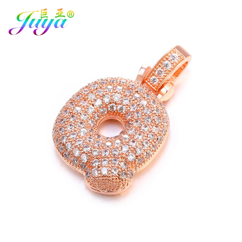 Rose Gold Juya DIY 26 буквы алфавита кулоны с надписями принадлежности для женщин и мужчин модный микро-паве Циркон ручной работы Изготовление ювелирных изделий - Окраска металла: Rose Gold