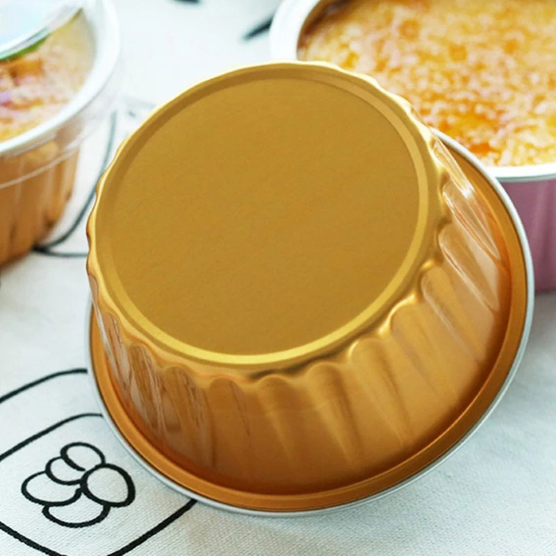 100 шт одноразовые чашки для выпечки из алюминиевой фольги Creme Brulee десертные