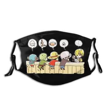 

Quality OP ONE PIECE Luffy Sanji Roronoa Zoro Tony Chopper Reusable Face Mask Filters Inside