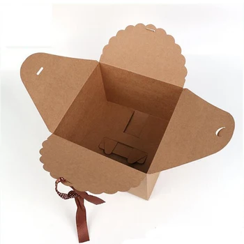 

50pcs/lot Retro Square Kraft Paper Gift Box Cake Box Decorative Gifts Paper Foldable Box Candy Cookie Party Gifts Box Packaging