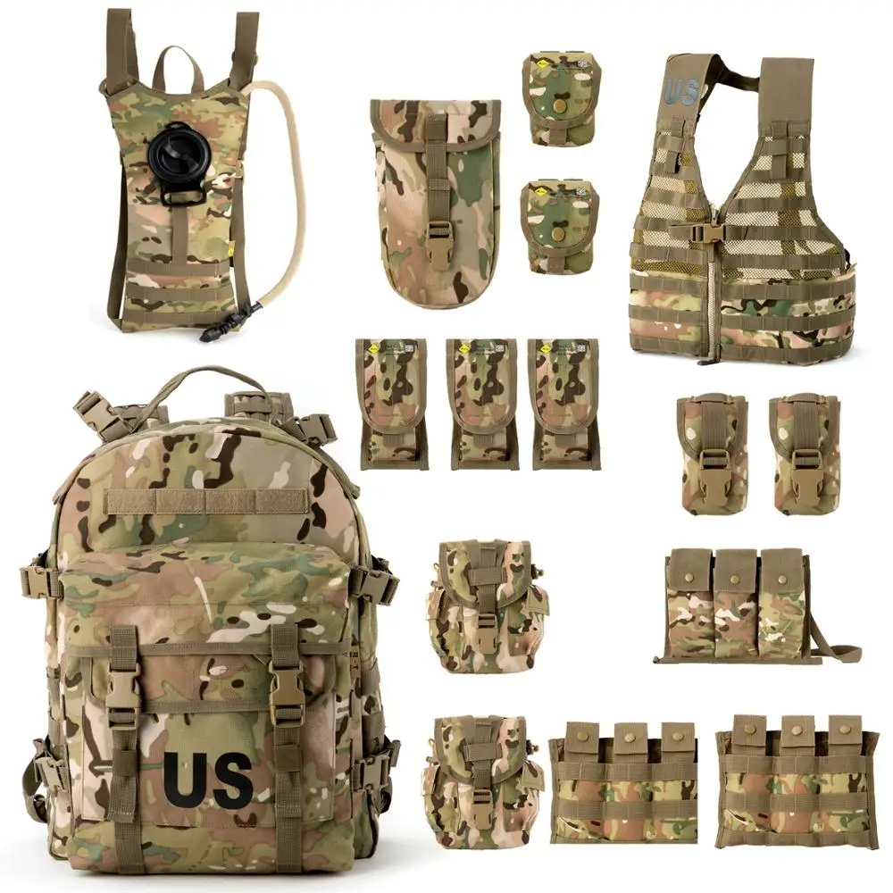 

MT Military Tactical Backpack MOLLE Rifleman Set Army Survival Assault Combat Men Field Rucksack With Hydration Outdoor Camping
