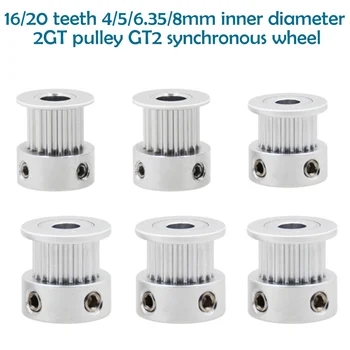 

3D Printer Parts GT2 Timing Pulley 16 Tooth 2GT 20 Teeth Aluminum Bore 5mm 8mm Synchronous Wheels Gear Part For Width 6mm