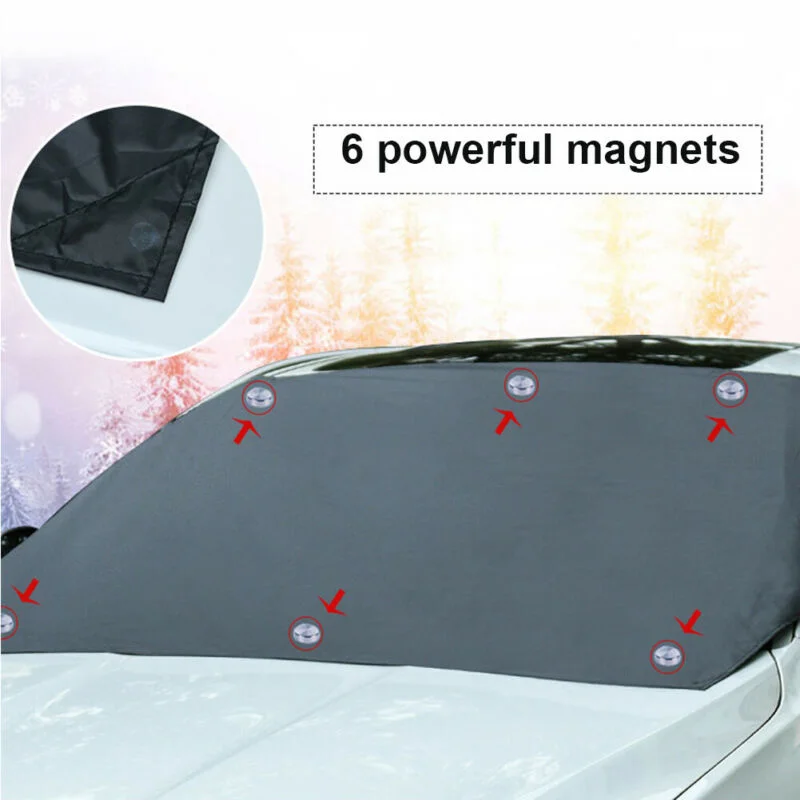 Магнитный автомобильный чехол на лобовое стекло, снежное покрытие, зимняя защита от мороза, защита от солнца, защита от снега на лобовое стекло, магнитный водонепроницаемый автомобильный чехол