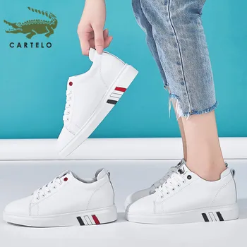 

CARTELO Fashion Women's Shoes Casual Shoes White Shoes Women's Wild Simple Casual Korean Lace-up Thick Shoe...
