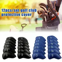 12pcs/set Portable Pu Golf Club Iron Covers Protector D11 Dropship Cover Set Golfs 19 F6p6
