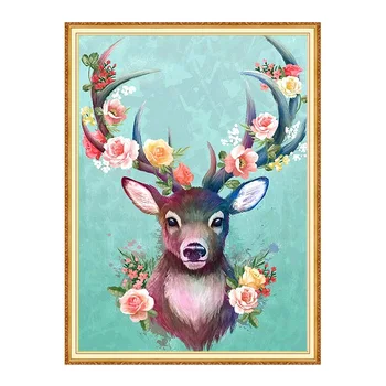 

Meian Deer Flower full square diamond 5D DIY Diamond art 3D Diamond painting Kit cross stitch diamond mosaic photo home decor