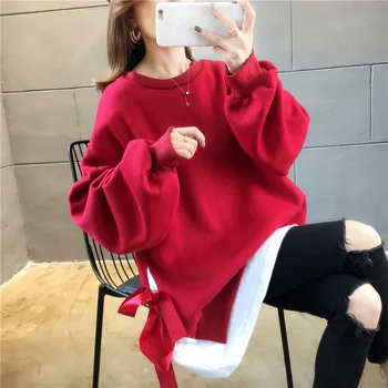 

Fake two-piece women loose spring and autumn thin long-sleeved stitching fashion coat