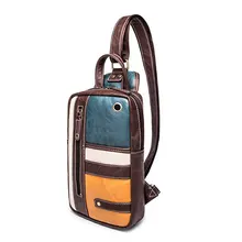 

2021 New Vintage Men Bag Male Chest Bags Casual Shoulder Cross Body Pack for Man Phone Pouch PU Leather Satchel Male Handbag
