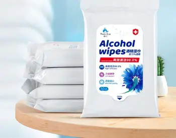 

75% Alcohol Wipes Disinfecting Disposable Hand Wet Wipes Alcohol Cleaning Wipe Portable Clean Disinfecting Dipes SN3079