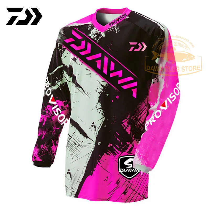 Летняя футболка для рыбалки Daiwa с защитой от УФ лучей дышащая быстросохнущая