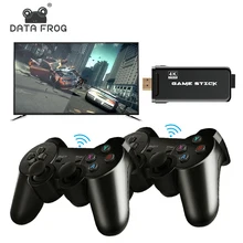 DATA FROG 4K HD Video Game Console 2.4G Double Wireless Controller For PS1/GBA Classic Retro TV Game Console 64GB 10000 Games