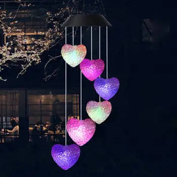 

6LED Colorful Star Shape Wind Chime Lamp Solar Powered Garden Light Decoration Low Power Consumption and Power Saving