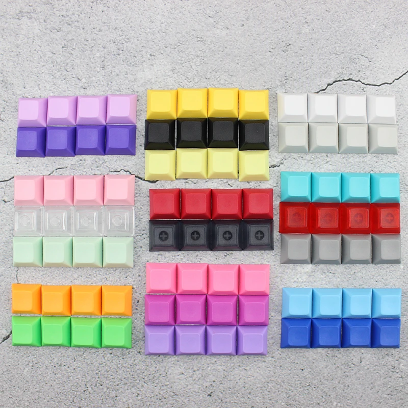 PBT чистые 1U клавиши DSA колпачки для клавиш смешанный цвет Cherry MX пользовательский