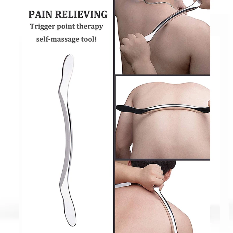 

Stainless Steel Guasha Scraping Stick For Back Shoulder Neck Waist Leg Massage Muscle Fascial Pain Release Deep Tissue Recovery