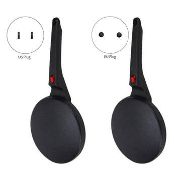

Electric Crepe Maker Pizza Machine Non-Stick Griddle Baking Pan,Black