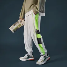Осенние спортивные штаны для мужчин, модные, контрастные цвета, прямые, хип-хоп, повседневные штаны для мужчин, уличная одежда, свободные штаны для бега, мужские M-2XL