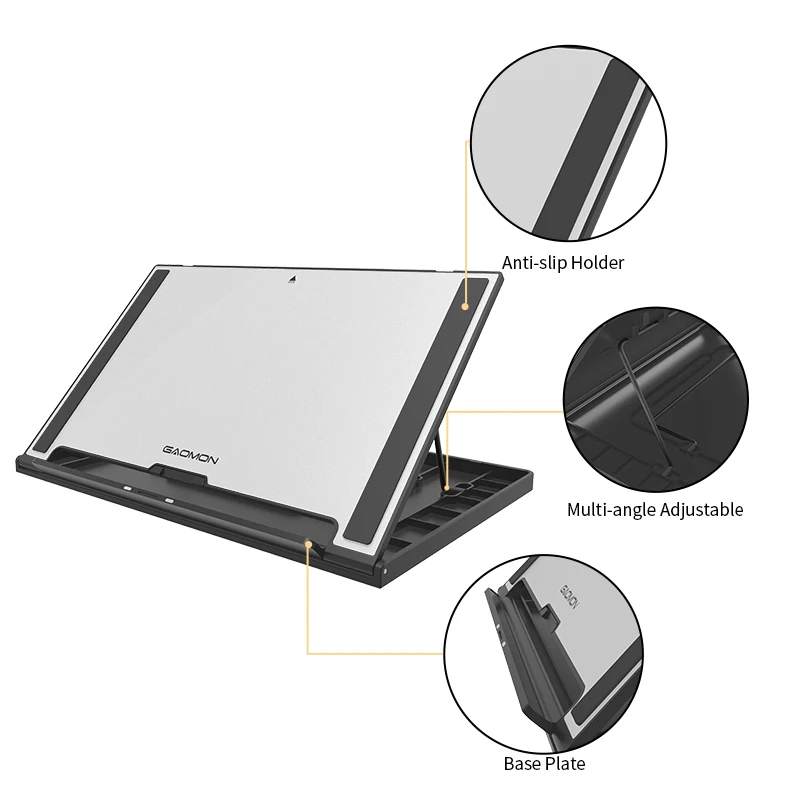  GAOMON Multifunctional Adjustable Stand Tablet Holder for PD156 PRO/PD1161 and Other Pads/Pen Displ