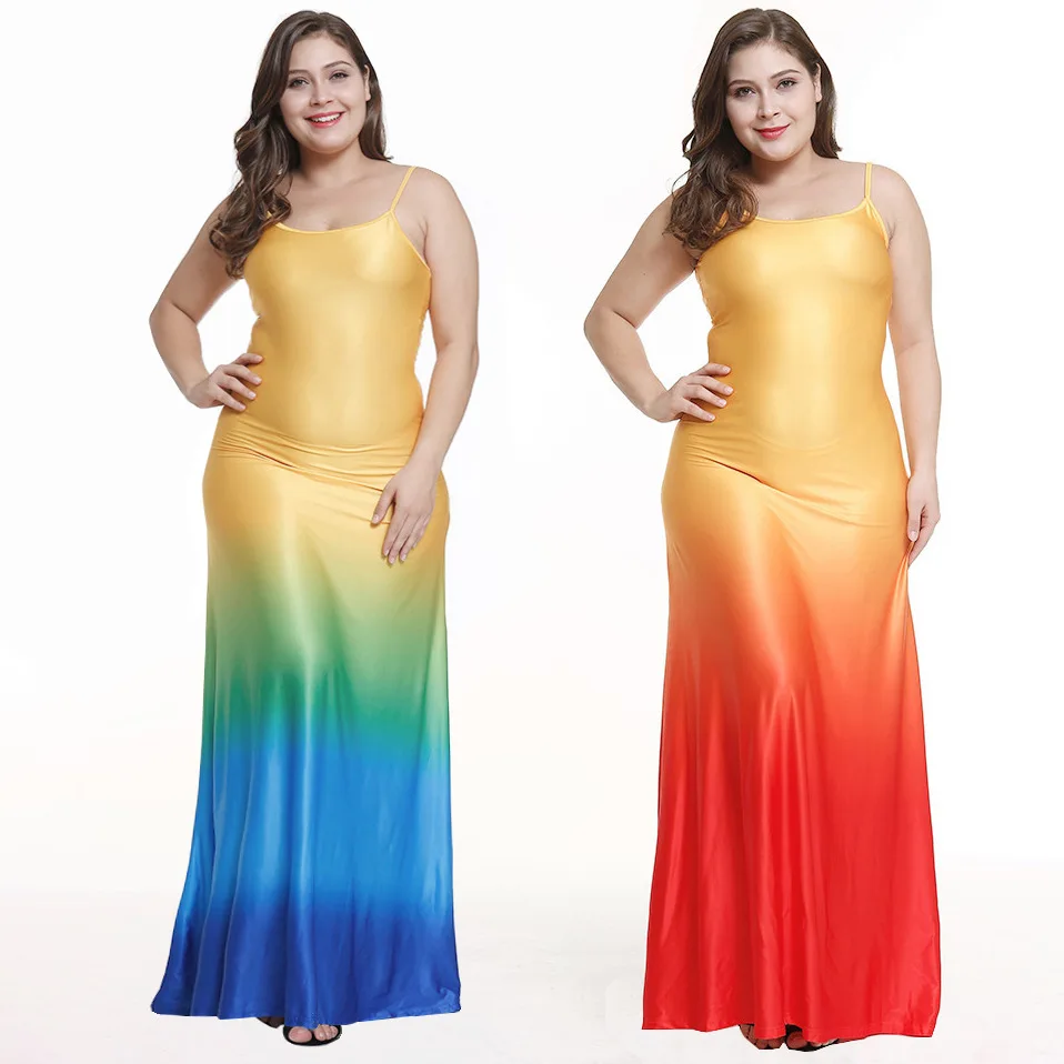 

WHZHM Summer Sleeveless Dress Women Party O-Neck Backless Long Printed Backless High Waist Plus Size 3XL 4XL 5XL Dress Ladies