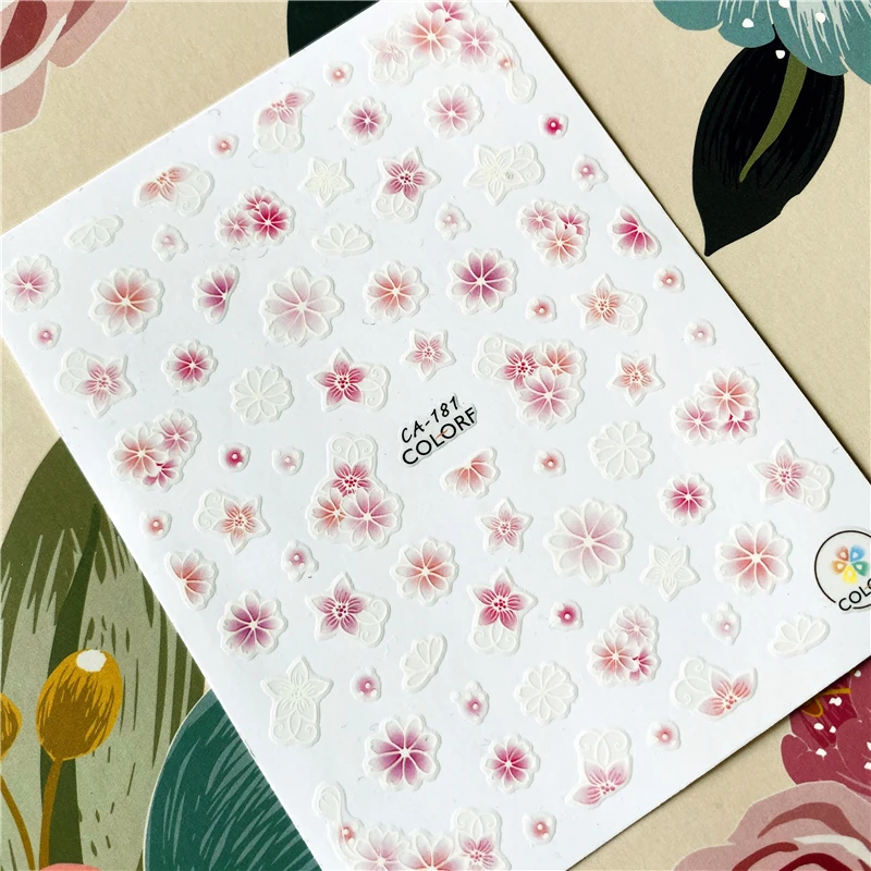 CA-172 to 210 English letters A-Z Flower 3D Back glue Nail decal Nail sticker Nail decoration Nail art Nail tool Nail ornament - Color: CA-181