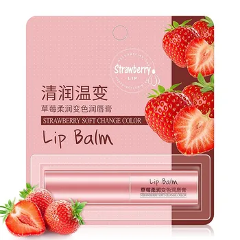 

Aloe Vera Honey Strawberry Natural Moisturizing Nutritious Lip Balm Temperature Changing Color Moisture Makeup Lipstick Lip Care