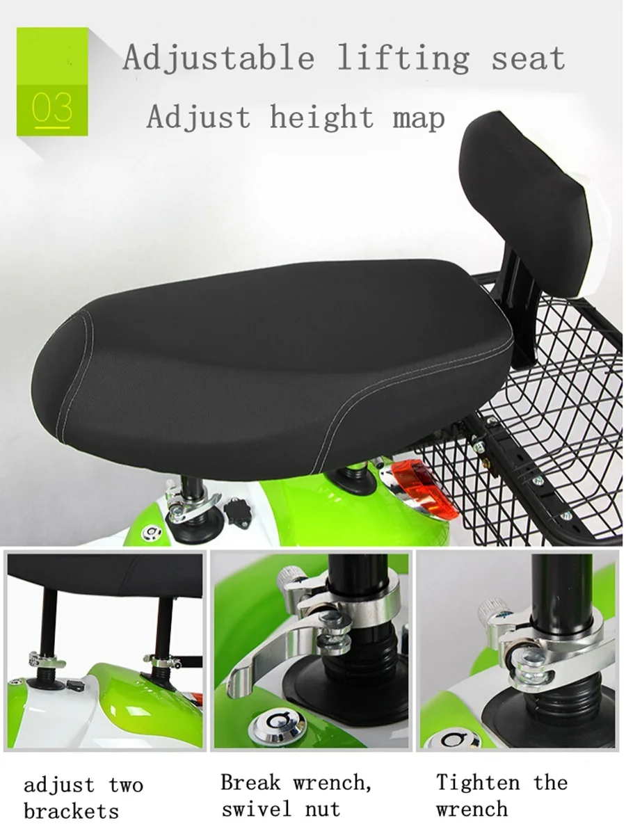 Electric Tricycle Bike Three Wheels Electric Scooters 6.5 Inch 48V 500W Portable 3 Wheel Electric Scooter Adults (11)