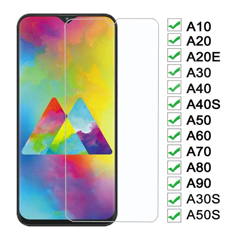 15D protectora de cristal para Samsung Galaxy A10 A20 A30 A40 A50 A60 Protector de pantalla A70 A80 A90 A20E A30S A50S de templado de vidrio de película