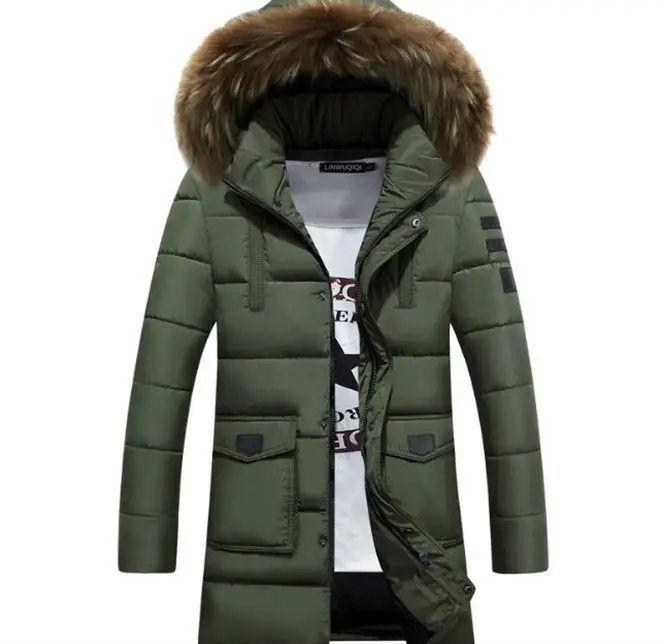 AliExpress, осень и зима, стиль, для мужчин, с капюшоном, толстый, средней длины, пуховик, хлопок, стеганая одежда, большой размер, хлопок, пальто