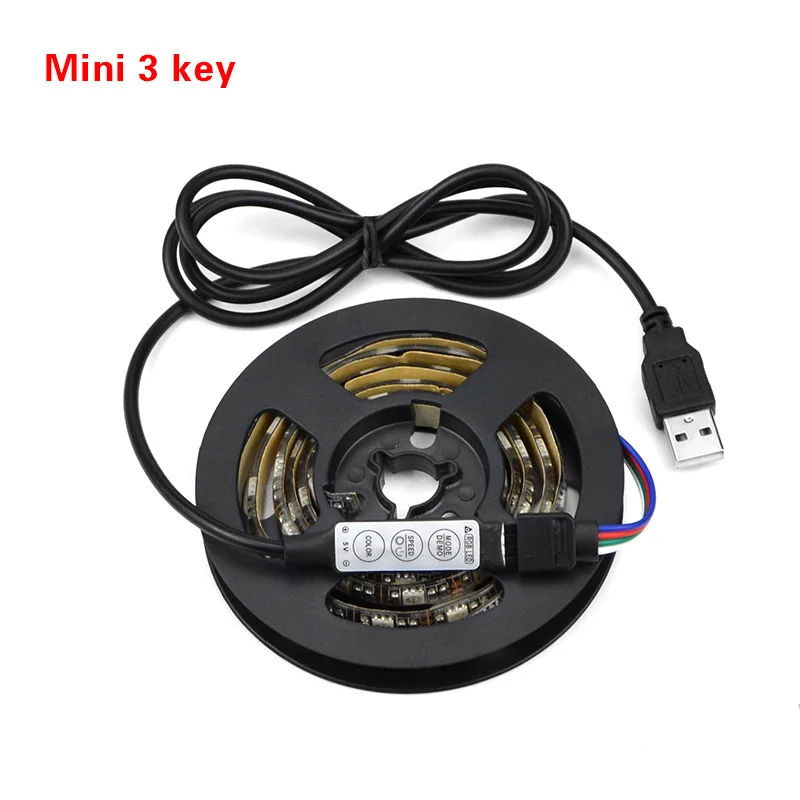 Mini 3Keys Set Ambilight USB Светодиодная лента SMD5050 гибкий rgb СВЕТОДИОД световая лента 5 в неоновая лампа сменный цвет домашний Телевизор подсветка лампы led неон el провод - Испускаемый цвет: Mini 3Keys Set