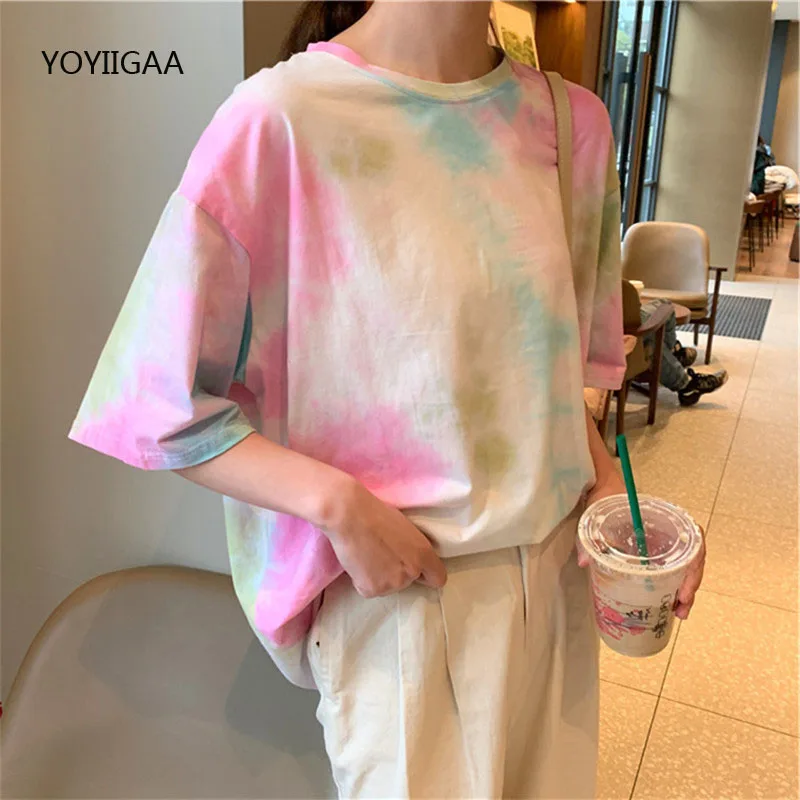 Women Tie Dye Tshirt 2020 Summer Tees Shirts O-neck Short Sleeve Female T Shirts Fashion Casual Tops Harajuku Woman T Shirts Top Women Tie Dye Tshirt 2020 Summer Tees Shirts O-neck Short Sleeve Female T Shirts Fashion Casual Tops Harajuku Woman T Shirts Top