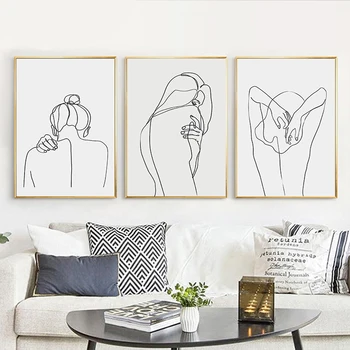 

Backless Woman Curve Abstract Wall Art Picture Canvas Painting Poster Print Wall Art Pictures Living Room Decoration