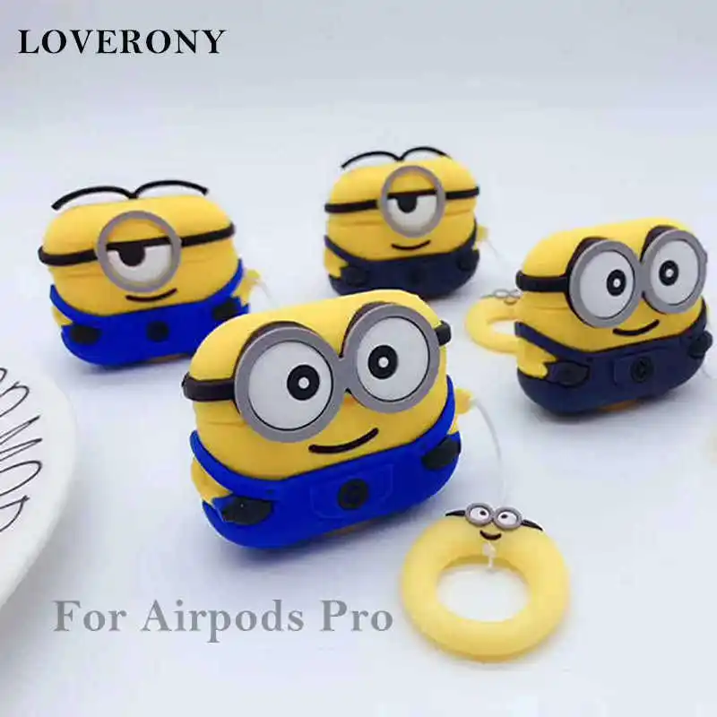 Силиконовый чехол LOVERONY с милыми миньонами для Apple AirPods Pro Bluetooth наушники защитный