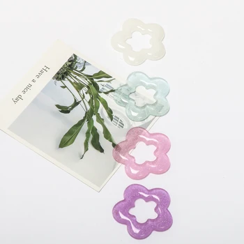 

Welfare color glitter transparent hollow oversized flower resin pendant DIY handmade jewelry earrings accessories material