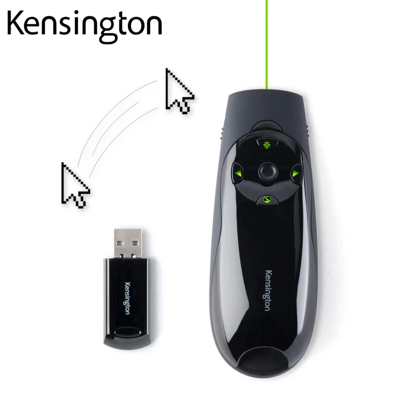

Kensington Original Wireless Green Laser Presenter with Cursor Control Air Mouse for PPT Keynote Presentation K72426