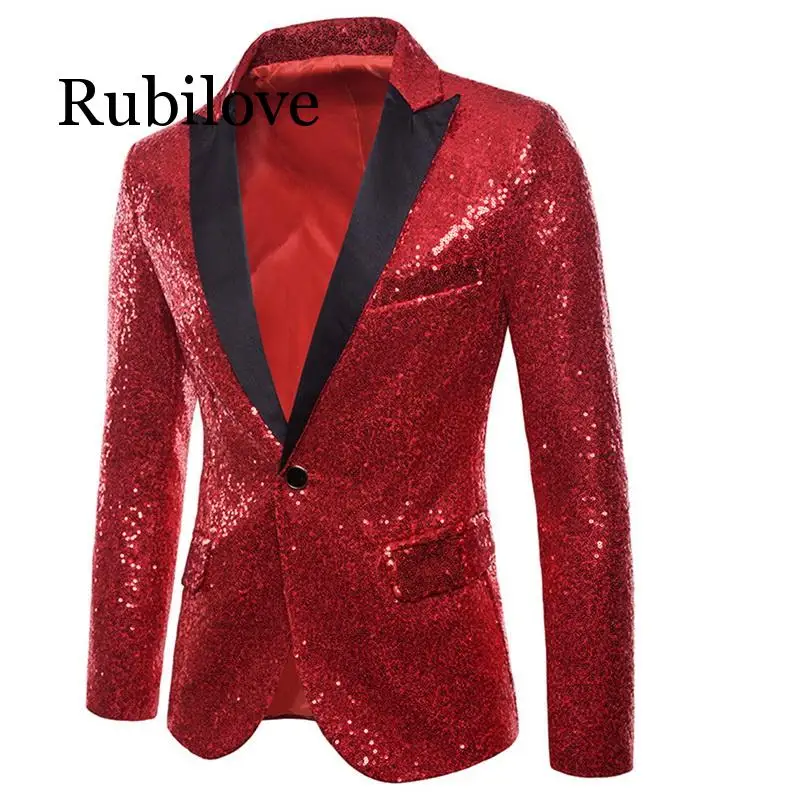 Rubilove Mens Sequins Suit Blazer Jacket Male Slim Club Stage Blazer Formal Wedding 2019 Brand Shiny Glitter Embellished Bl Rubilove Mens Sequins Suit Blazer Jacket Male Slim Club Stage Blazer Formal Wedding 2019 Brand Shiny Glitter Embellished Bl