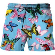 Mode Herren Shorts Butterfly Serie 3D Druck Sommer Unisex Schnelltrocknende Strand Badeshorts Lässige Sportshorts Kleidung S-5XL