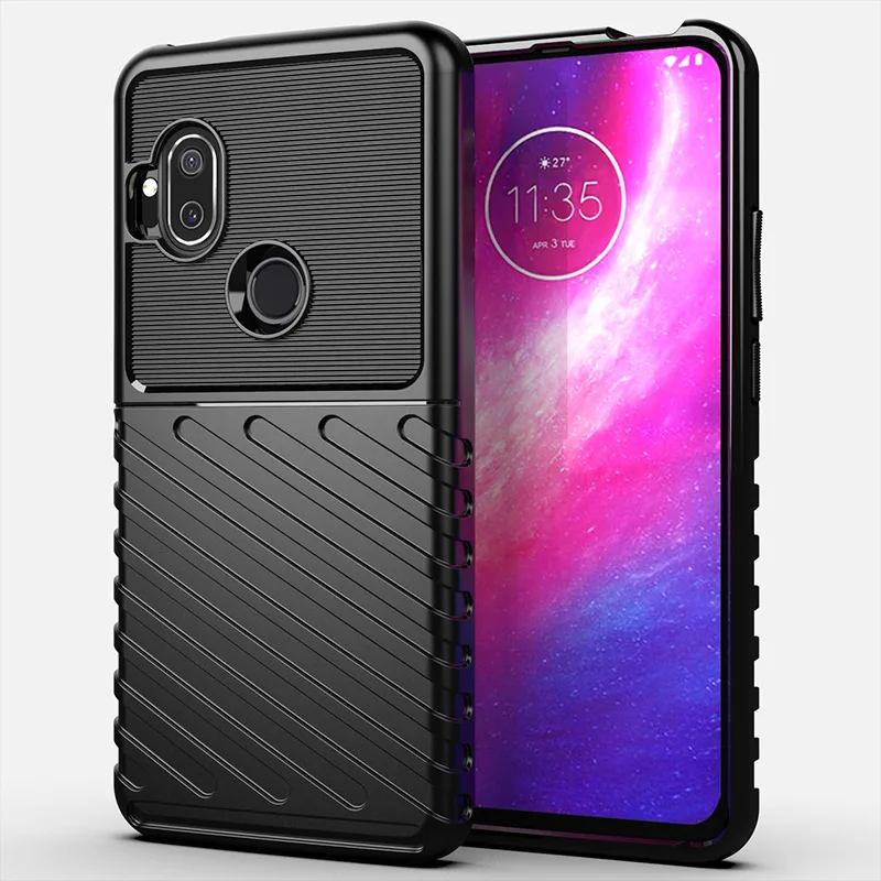 Auroras чехол для Motorola One Hyper противоударный мягкий силиконовый резиновый чехол-накладка для Moto One Hyper - Цвет: Black