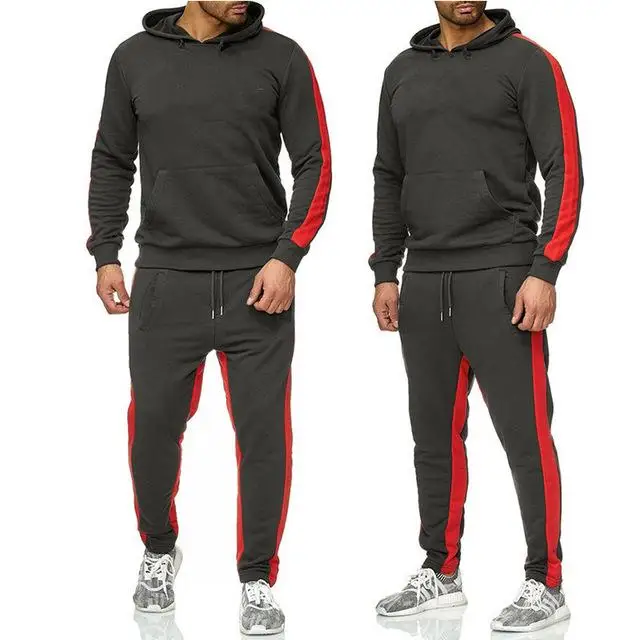 Dark gray Neue Trainingsanzug mnner толстовка с капюшоном комплект от schwarz спортивная одежда наборы флисовая толстовка anzug 23 streifen Jogginghose Malechandal - Цвет: Dark gray