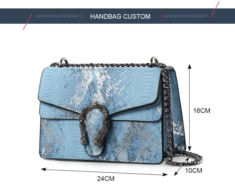 Fashion Sequin Crossbody Snake Leather Bag Women Designers Handbags