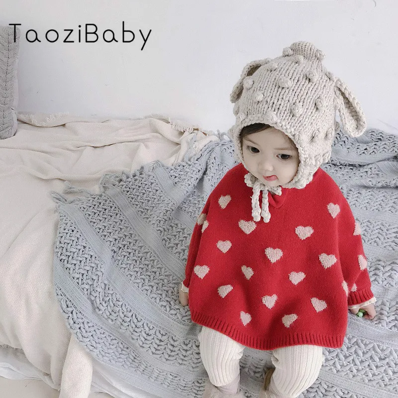 

2019 Fall And Winter Cloak Jacket For Girls, Children's Knitted Sweater, Baby's Bat Sleeve Sweater, Girl's Dress