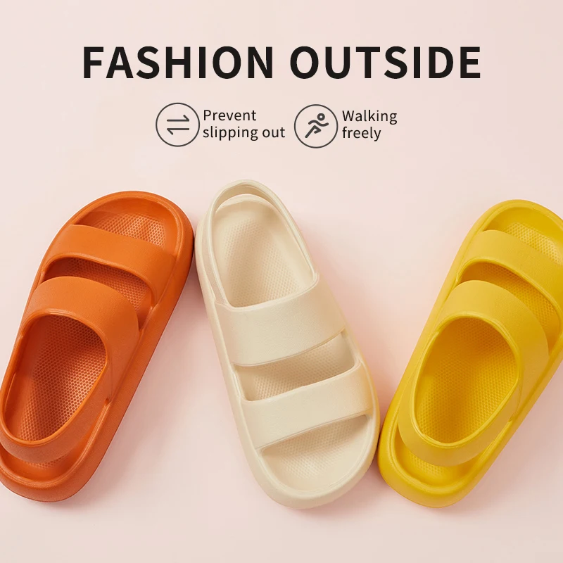 Women Sandals Summer Platform Shoes Beach Outside EVA Slides Slippers Men Soft Thick Sole Non-slip Indoor Plus Size 42 43