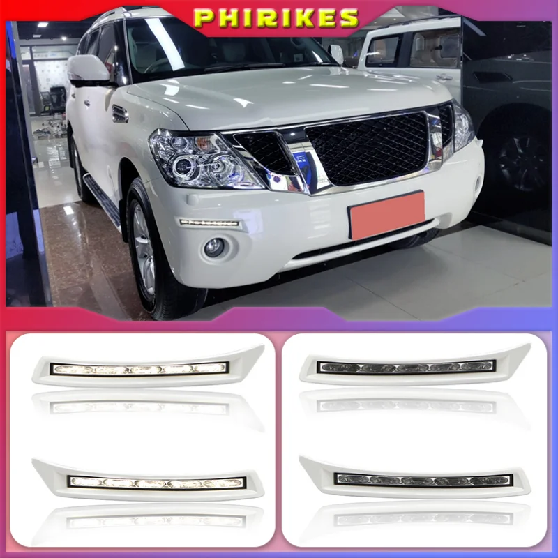 Дневные ходовые светодиодные огни для переднего бампера Nissan патруль Y62 2012-2015 2 шт.